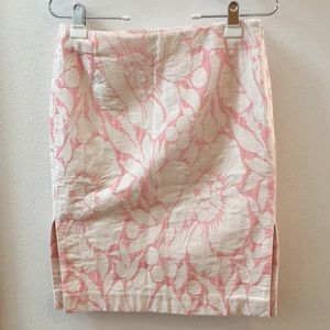 J Crew Pink Brocade Skirt